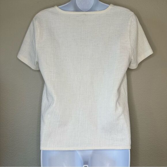 J. Crew Factory Textured V-neck tie-front shirt - Picture 7 of 7